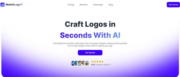 AI logo design tool, SketchLogoAI homepage.